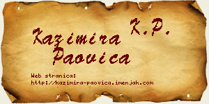 Kazimira Paovica vizit kartica